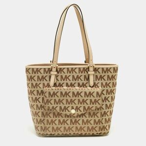 Michael Kors Tan Beige MK Logo Tote